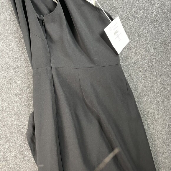 NWT Diane von Furstenberg Black One Shoulder Knot Scarf Faux Wrap Dress Size 0 - Picture 10 of 11